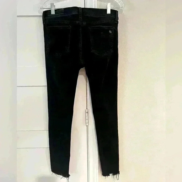 Rag & Bone- Black Ankle Skinny Jeans- Fray Bottom- Size 29 EUC - Picture 4 of 6